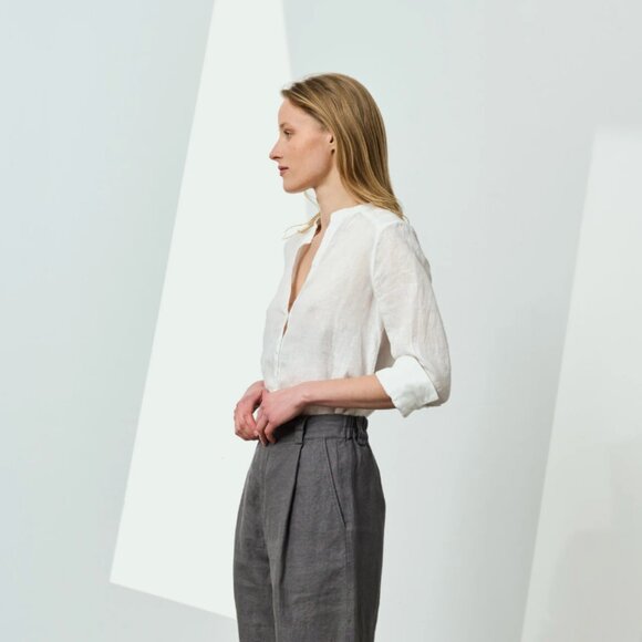 NWOT Linen Shirt - Size S, Olive Green - Picture 9 of 10